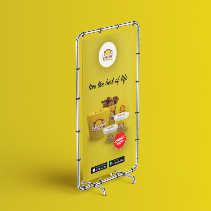 2 Chicken Banner Mockup